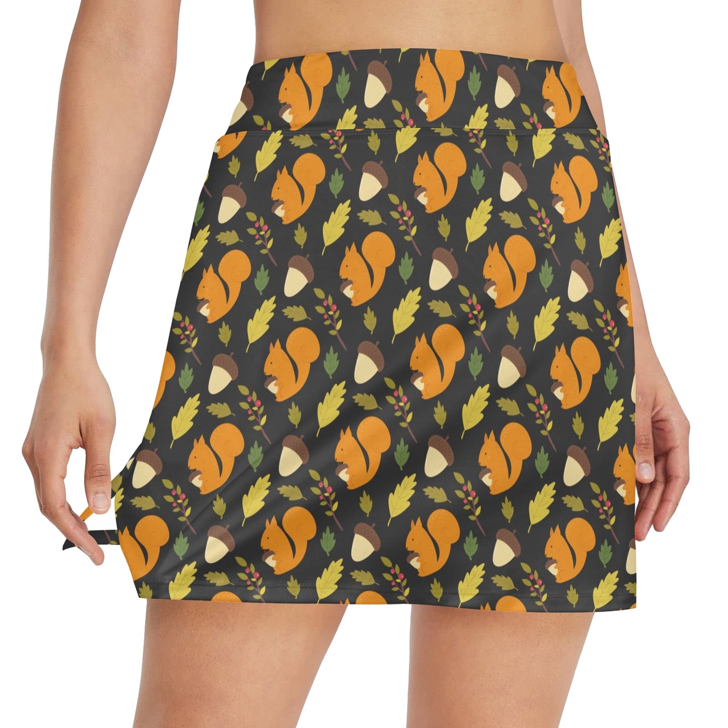 Squirrel Print Design LKS301 17" Golf & Pickleball Skort with Pockets