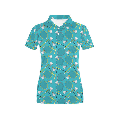 Badminton Pattern Print Design 06 Women's Polo Shirt