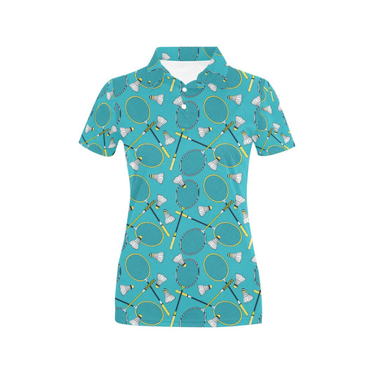 Badminton Pattern Print Design 06 Women's Polo Shirt