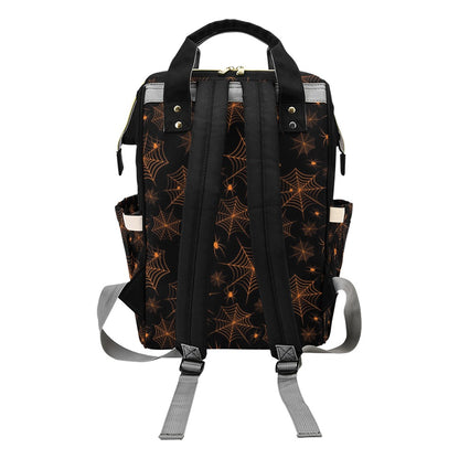 Spider Web Print Design LKS306 Diaper Bag Backpack