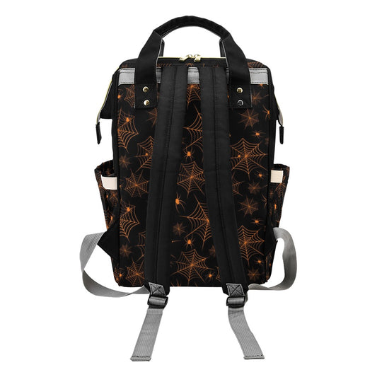 Spider Web Print Design LKS306 Diaper Bag Backpack