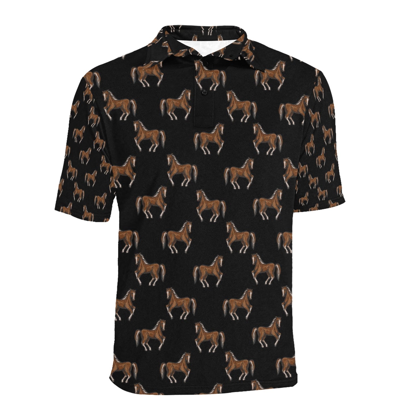Horse Print Design LKS3010 Men Polo Shirt