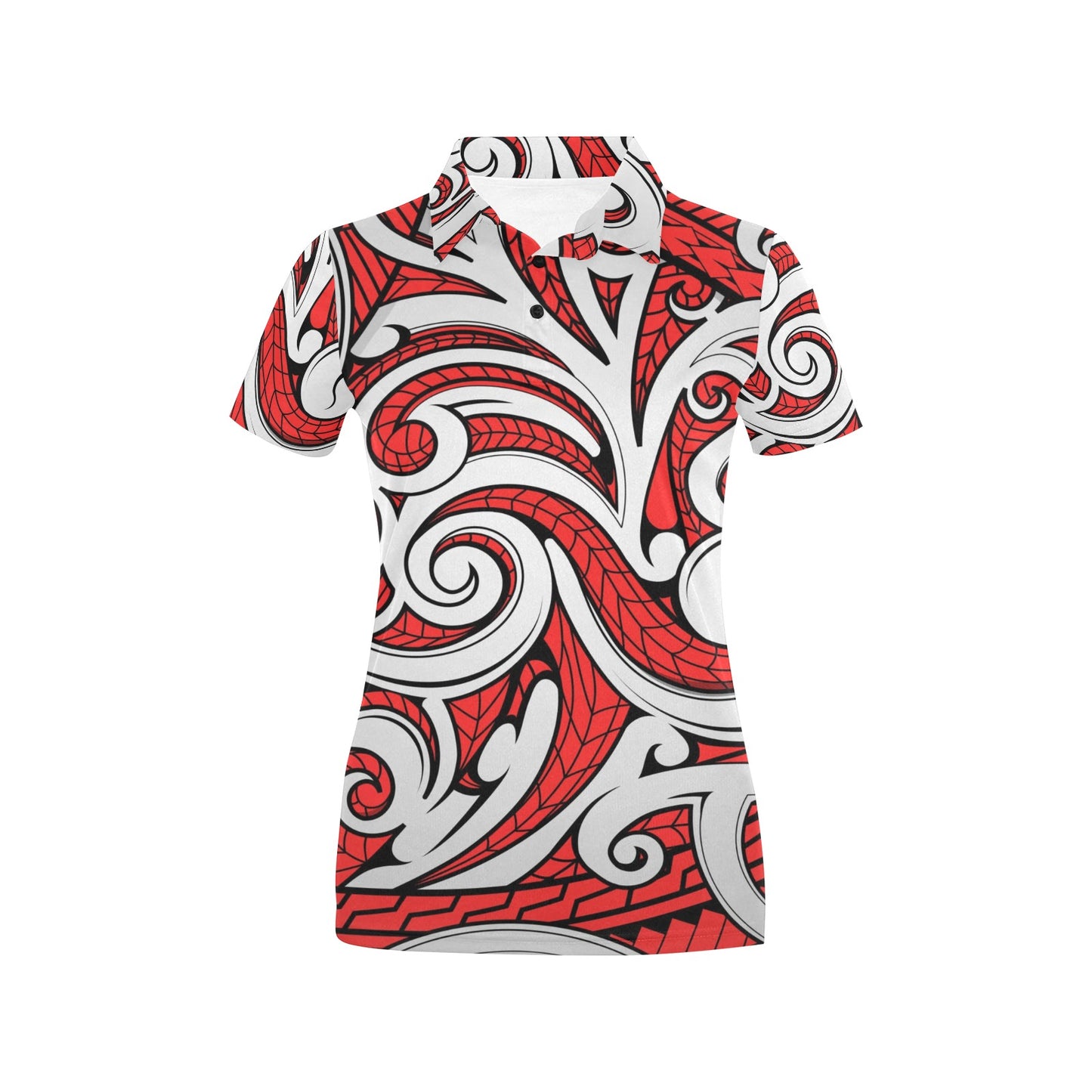 Maori Polynesian Themed Design Print Women's Polo Shirt