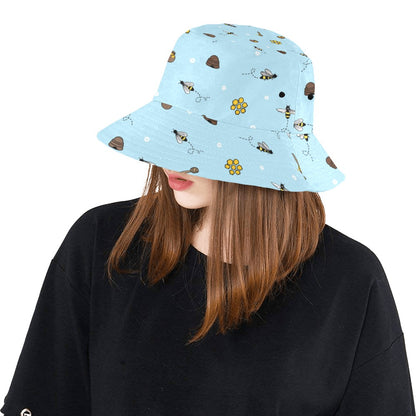 Honey Bee Print Design LKS307 Unisex Bucket Hat