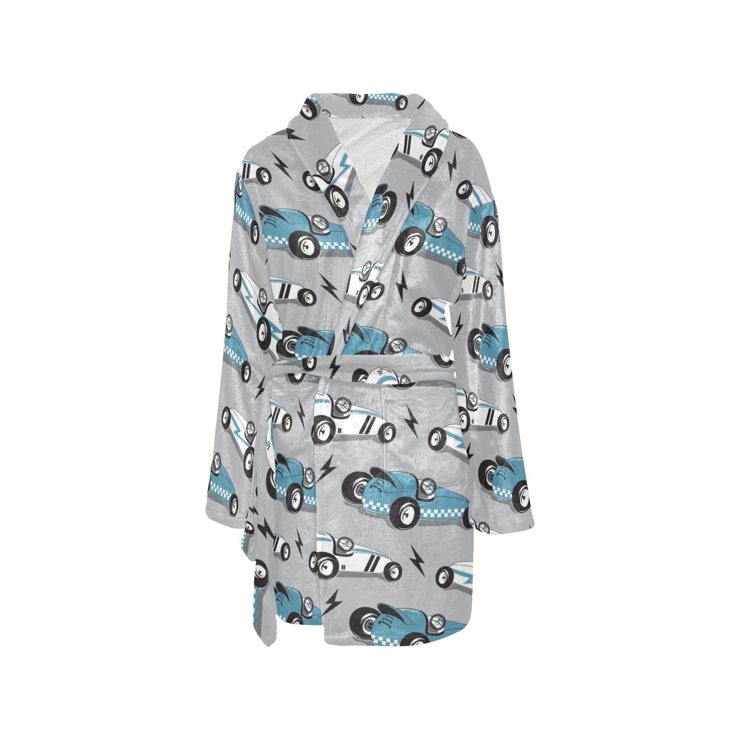 Racing Vintage Pattern Print Design A02 Women's Fleece Robe