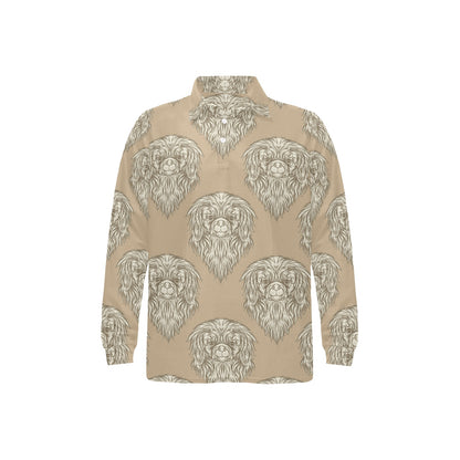 Pekingese Pattern Print Design A01 Long Sleeve Polo Shirt For Men's