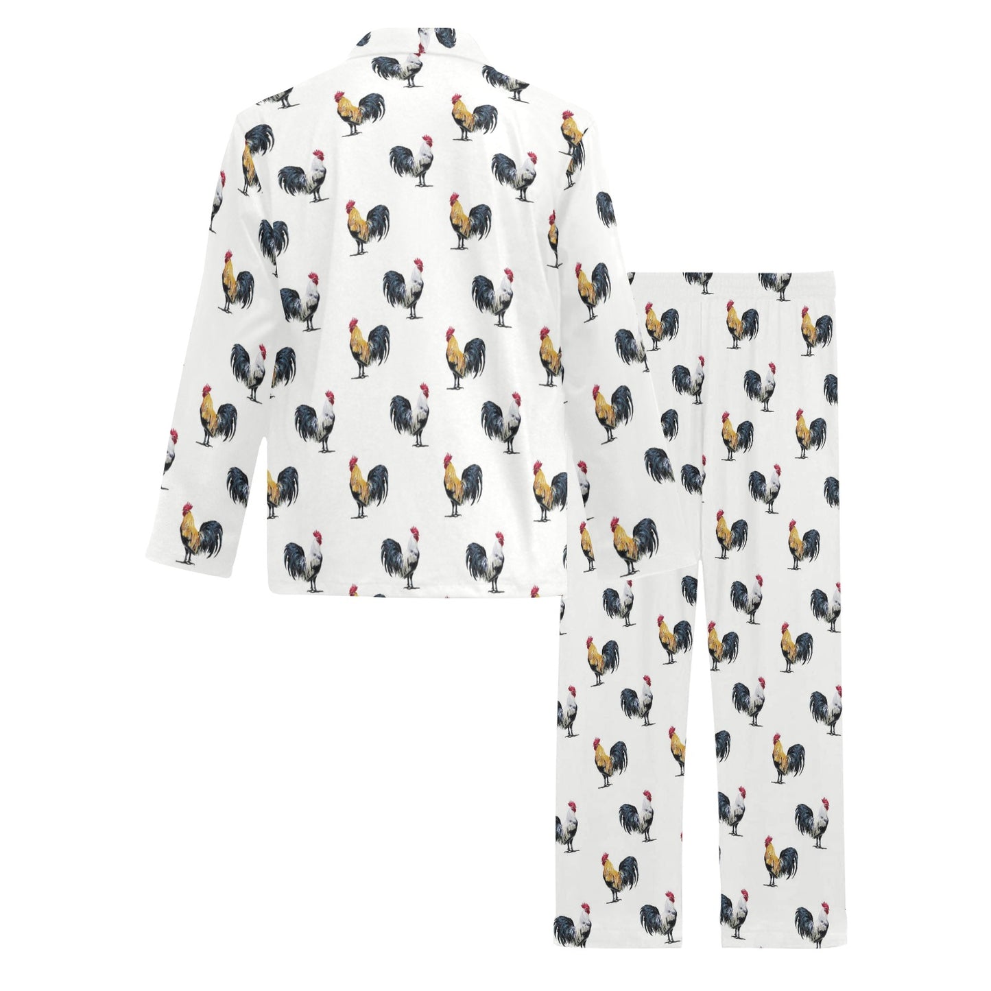 Chicken Pattern Print Design 02 Men's Long Pajama Set