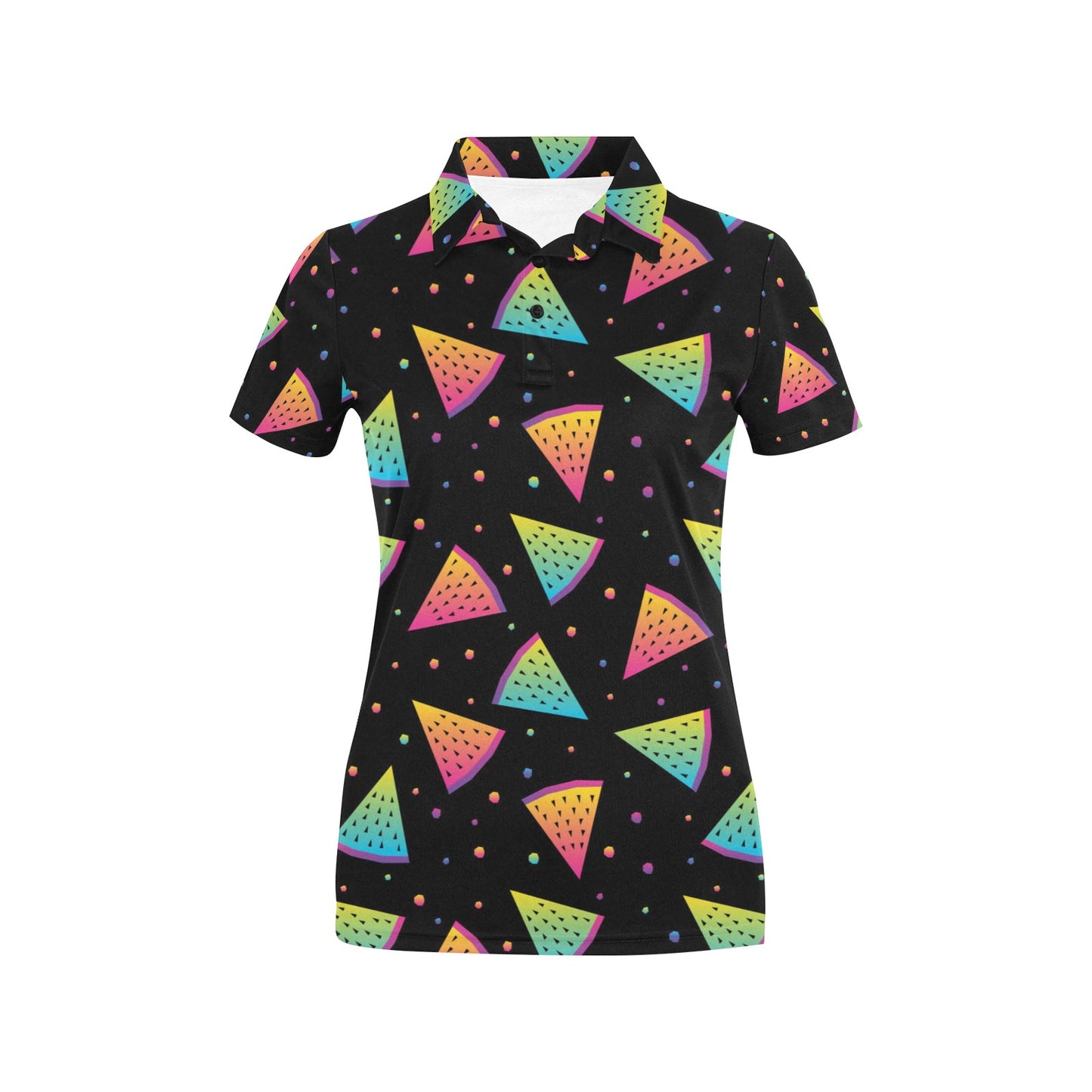Rainbow Watermelon Pattern Print Design A04 Women's Polo Shirt