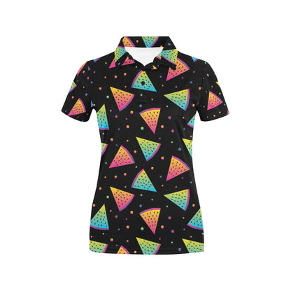 Rainbow Watermelon Pattern Print Design A04 Women's Polo Shirt