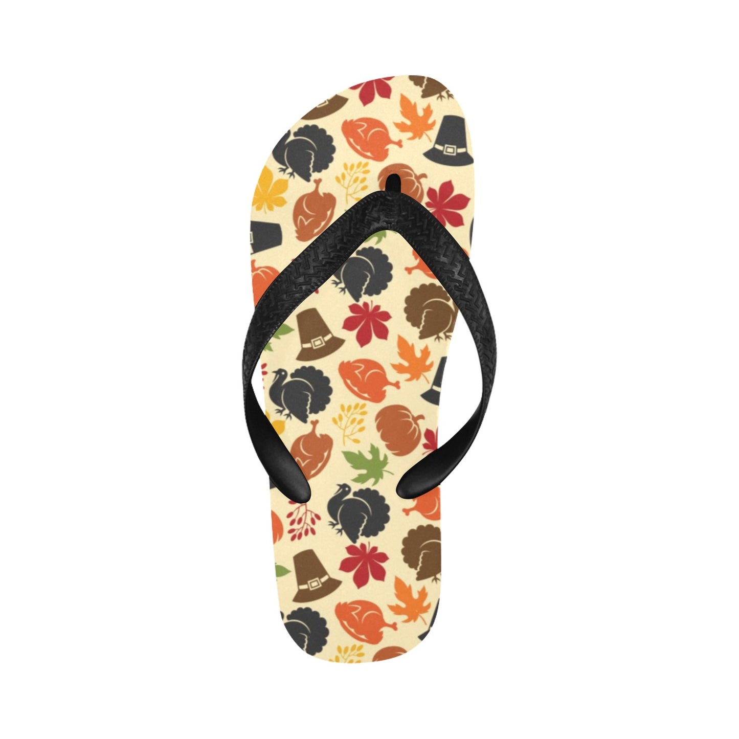 Thanksgiving Print Design LKS303 Flip Flops