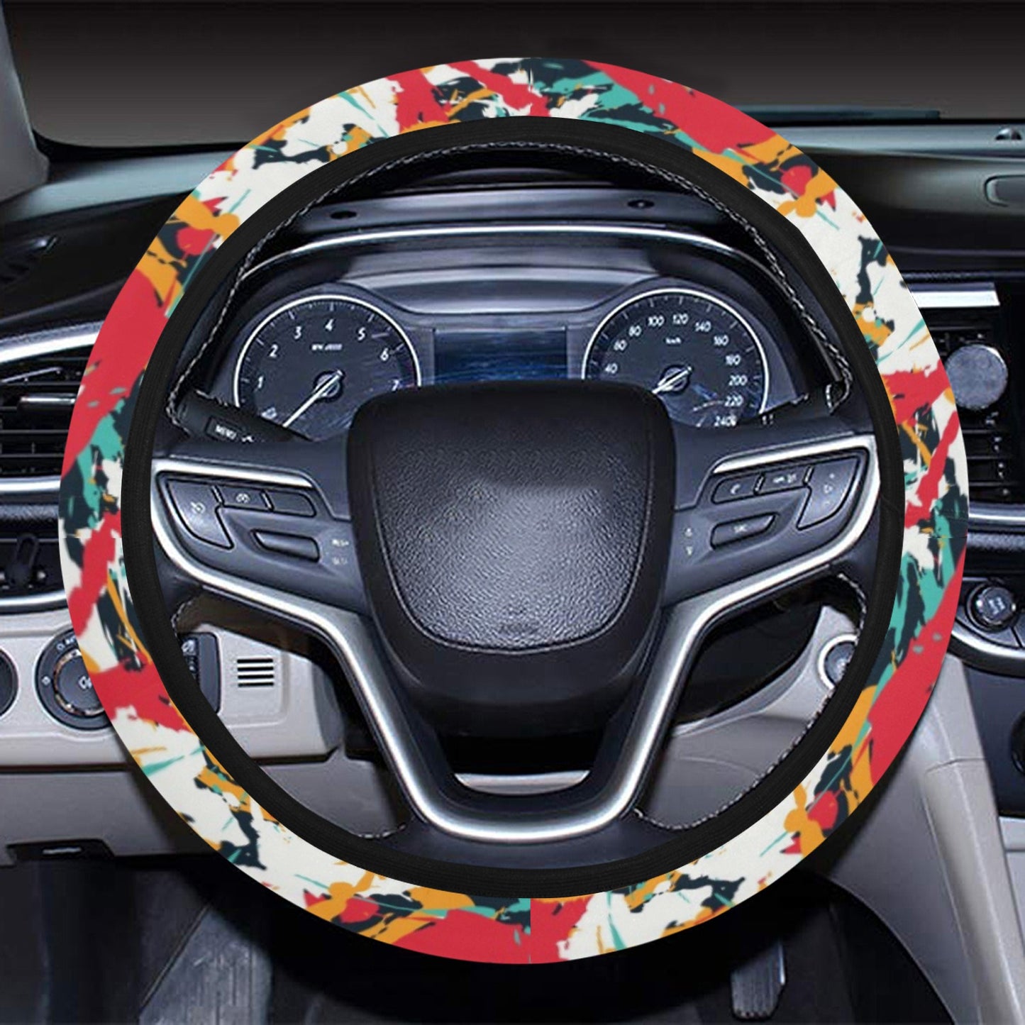Splatter Print Design LKS304 Steering Wheel Cover with Elastic Edge