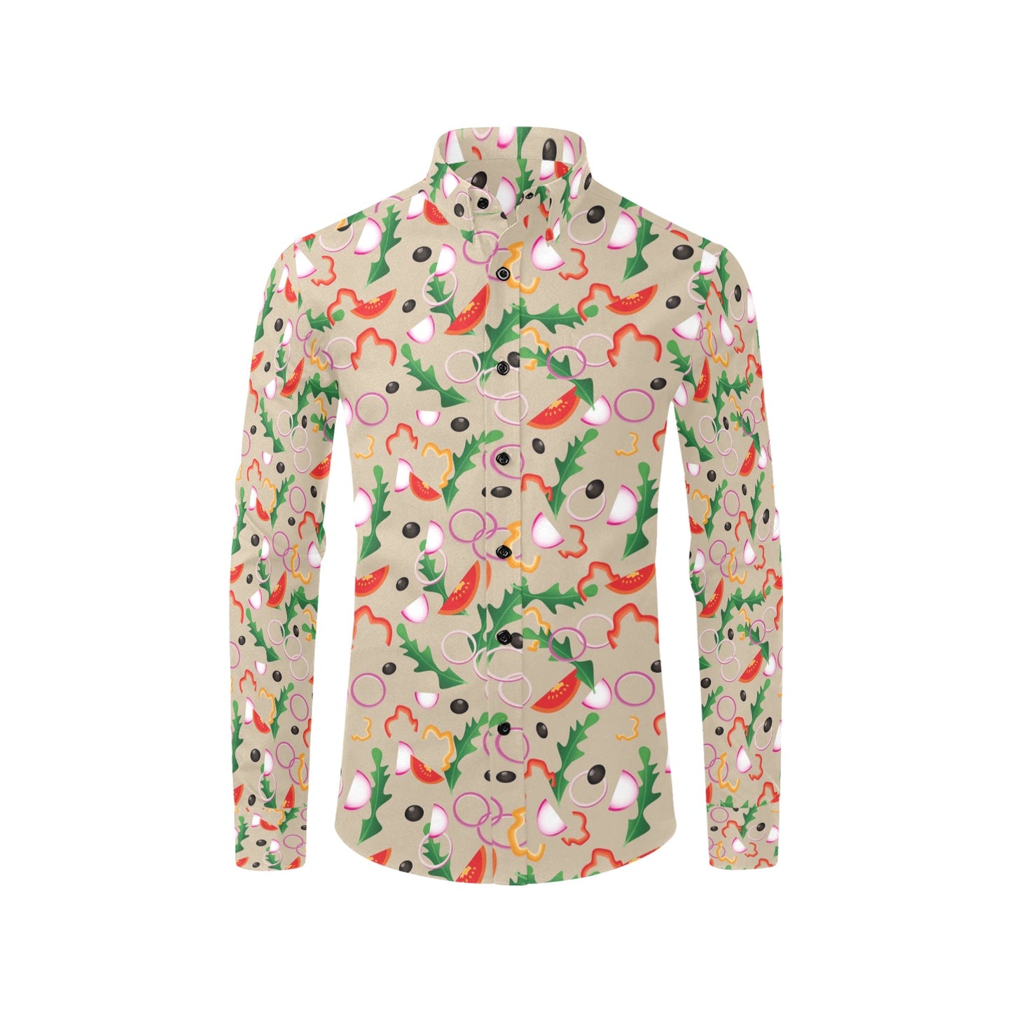 Salad Print Design LKS303 Men's Long Sleeve Dress Shirt