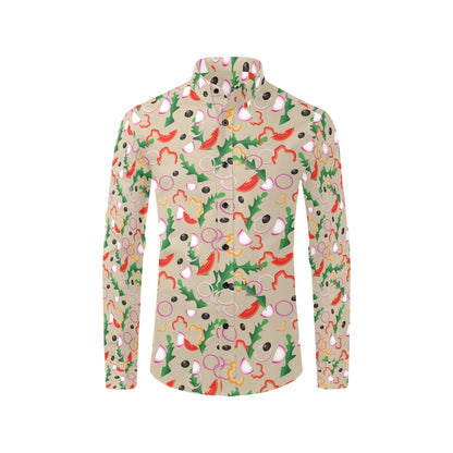 Salad Print Design LKS303 Men's Long Sleeve Dress Shirt