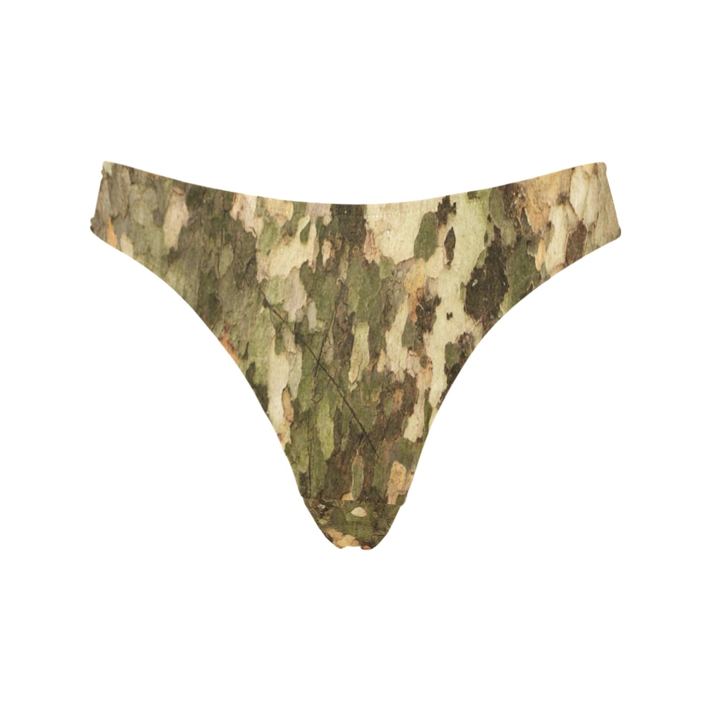 Camo Realistic Tree Texture Print Women's Thongs