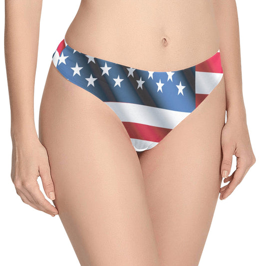 American flag Classic Women's Thongs