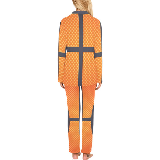 Basketball Texture Print Pattern Women's Long Pajama Set