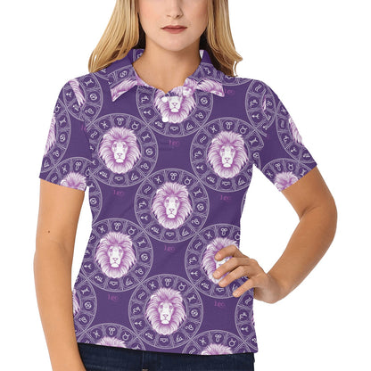 Leo Pattern Print Design 04 Women's Polo Shirt