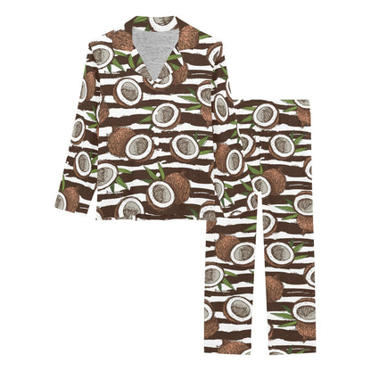 Coconut Pattern Print Design CN04 Women's Long Pajama Set