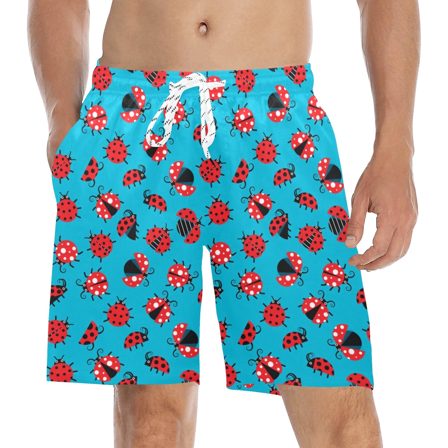 Ladybug Action Print Pattern Men's Swim Trunks Beach Shorts