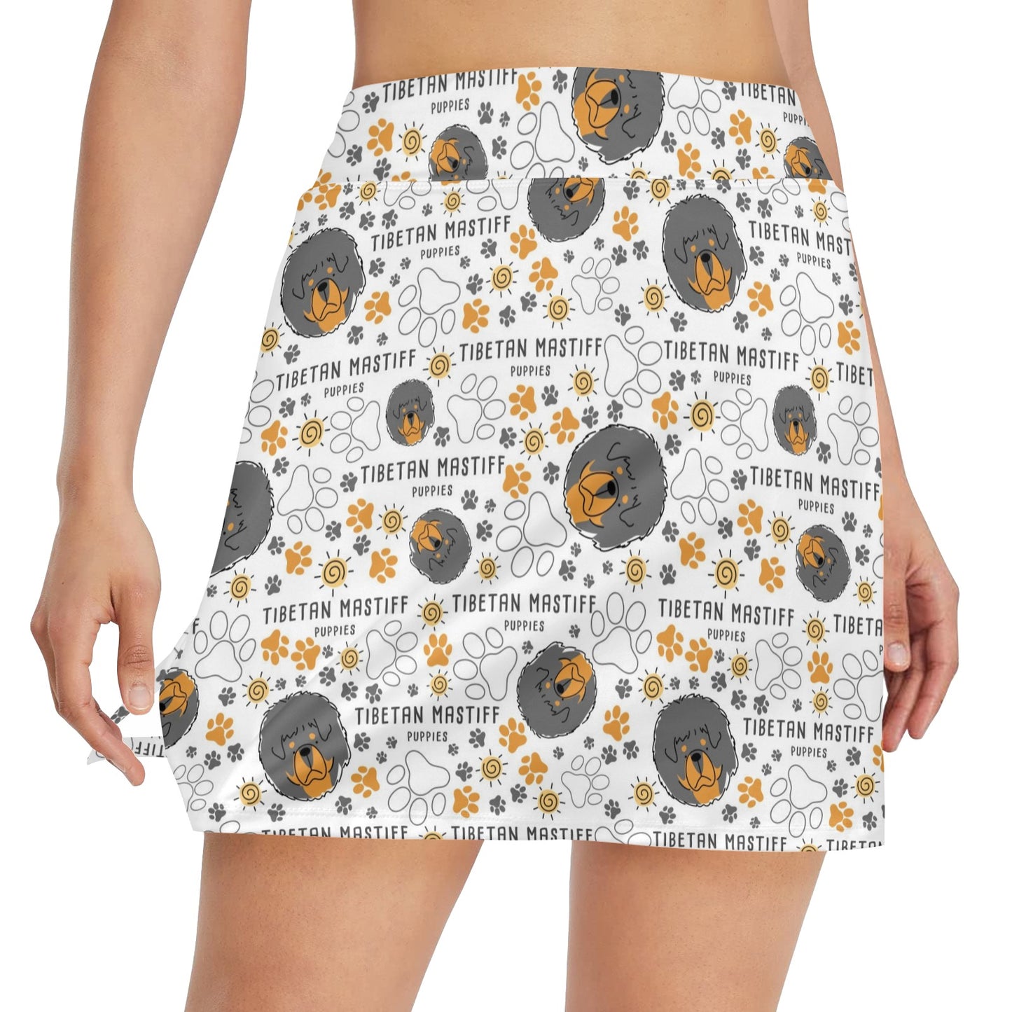 Tibetan Mastiffs Print Design LKS302 17" Golf & Pickleball Skort with Pockets