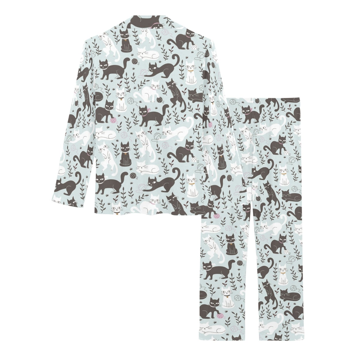 Cat Pattern Print Design 08 Women's Long Pajama Set