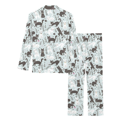 Cat Pattern Print Design 08 Women's Long Pajama Set