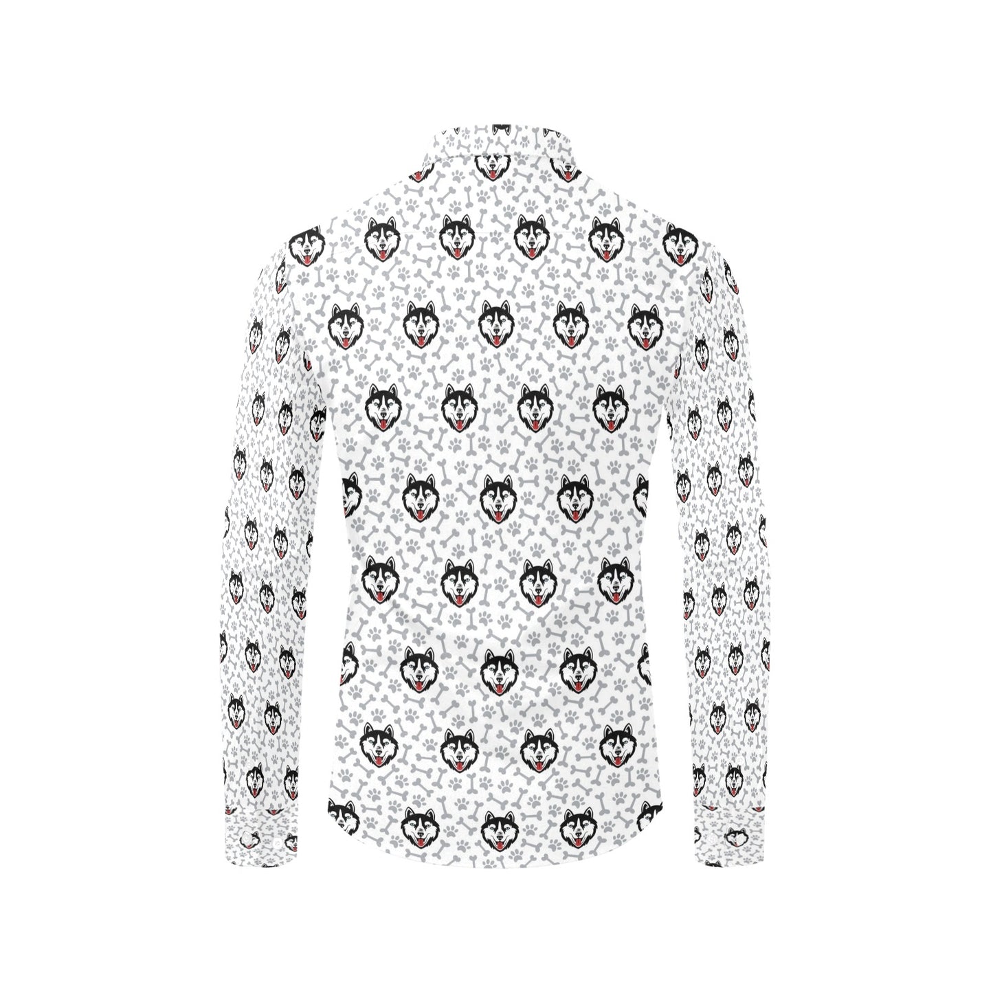 Siberian Huskies Print Design LKS305 Men's Long Sleeve Dress Shirt