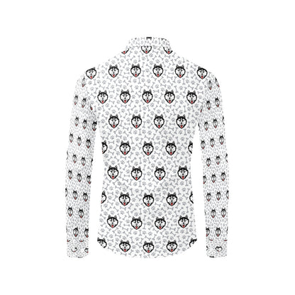 Siberian Huskies Print Design LKS305 Men's Long Sleeve Dress Shirt