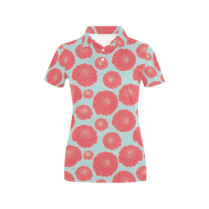 Marigold Pattern Print Design MR03 Women's Polo Shirt