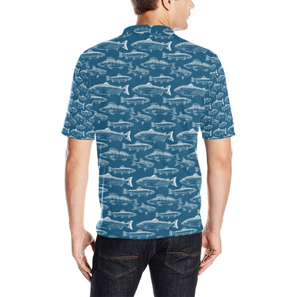 Salmon Fish Print Design LKS301 Men Polo Shirt