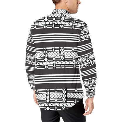 Samoan Tattoo Print Design LKS304 Men's Long Sleeve Dress Shirt
