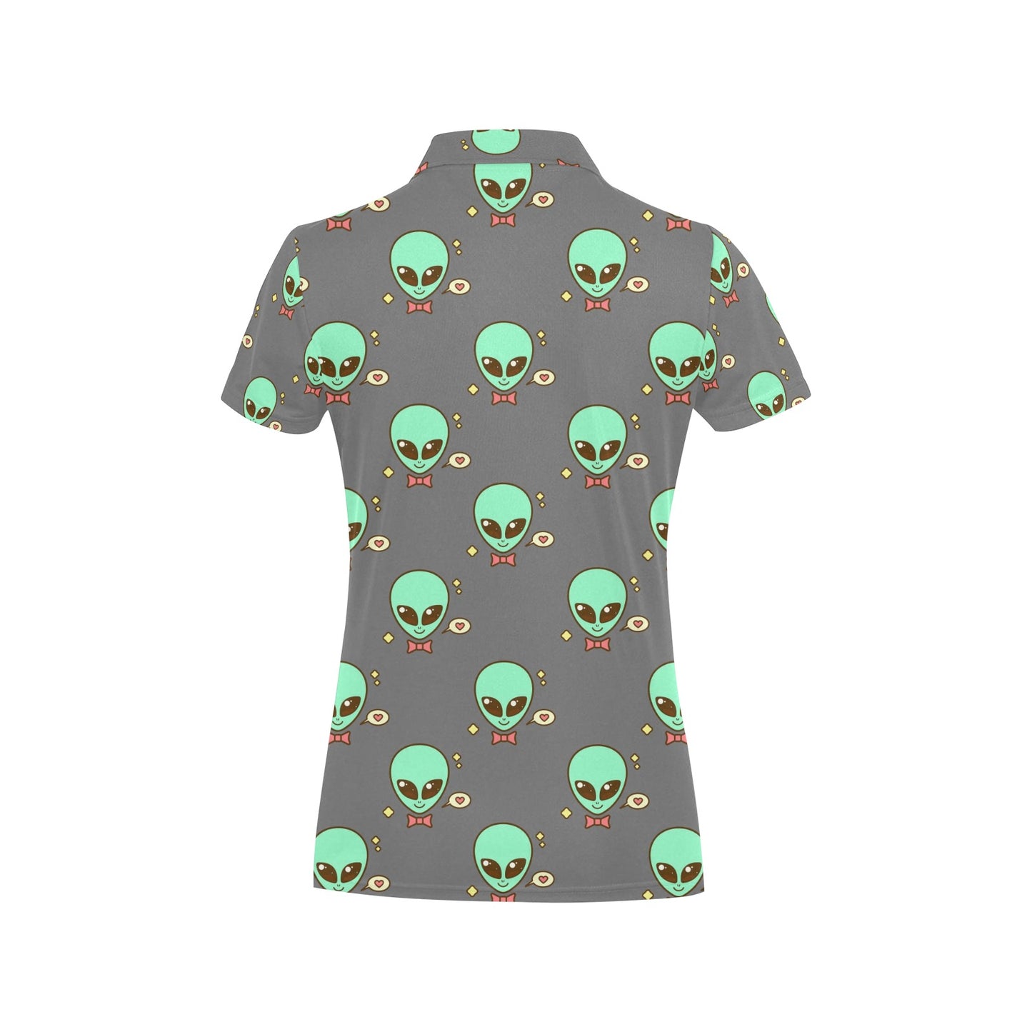 Alien Pattern Print Design 02 Women's Polo Shirt