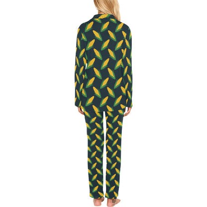 Corn Pattern Print Design 02 Women's Long Pajama Set