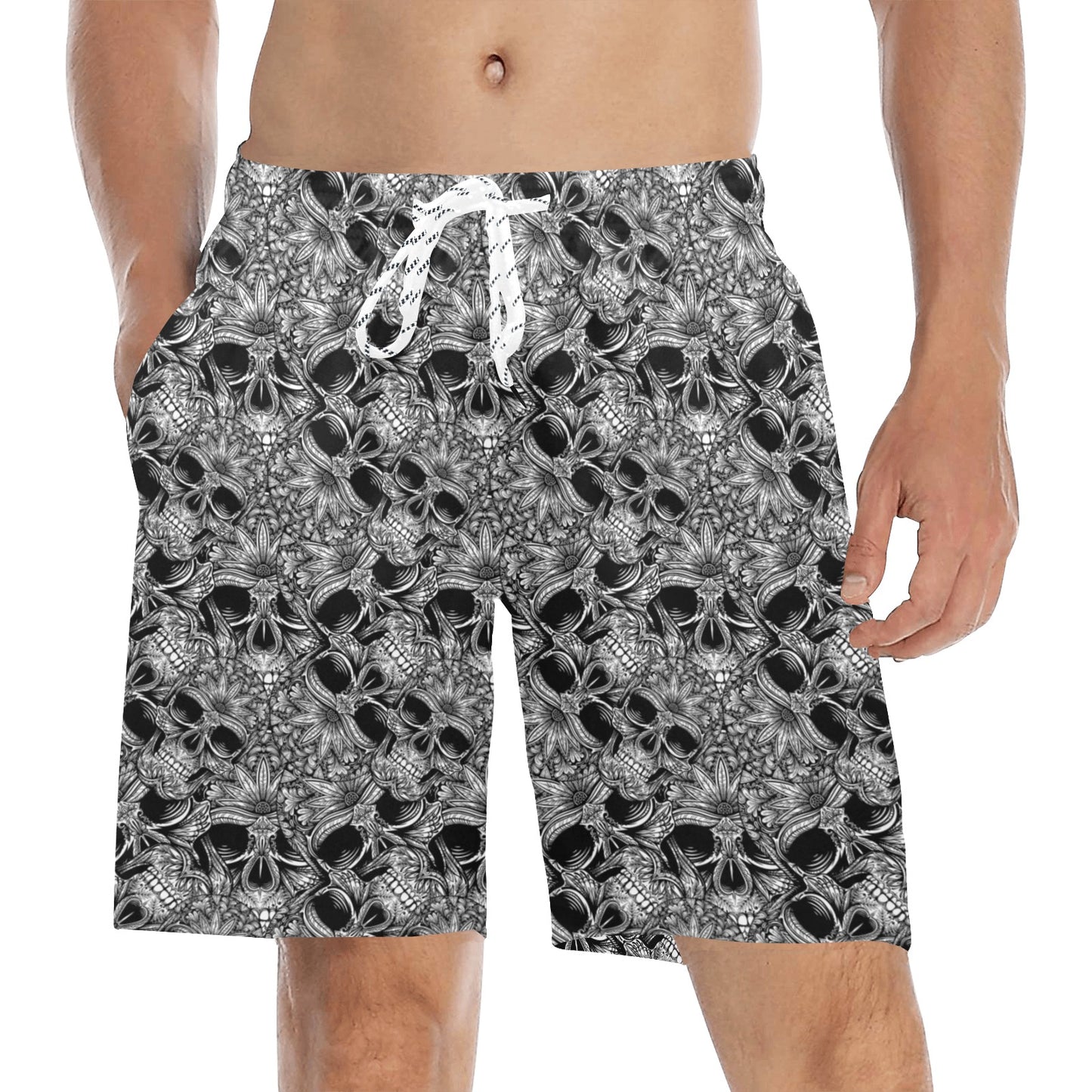 Skull Tattoo Design Print Men's Swim Trunks Beach Shorts