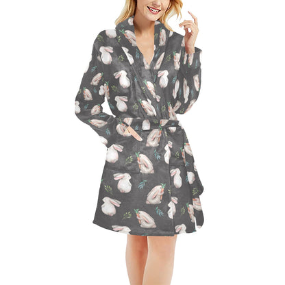 Rabbit Print Design LKS402 Women's Fleece Robe