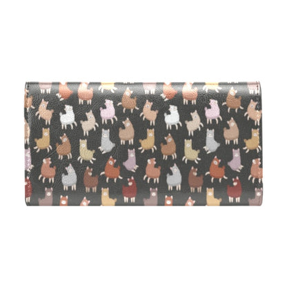 Alpaca Cute Design Themed Print Women's Trifold Wallet