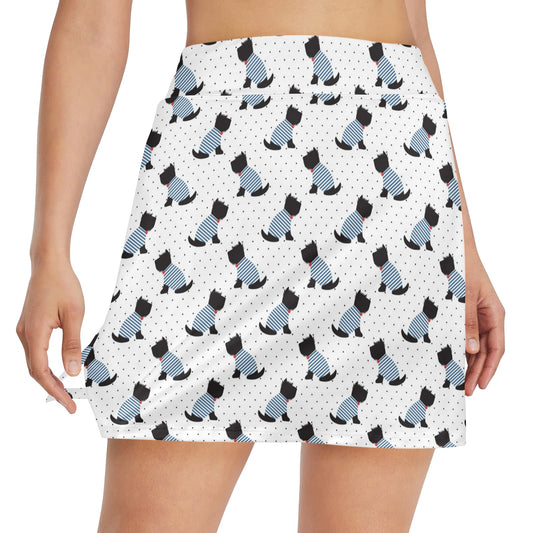 Scottish Terriers Print Design LKS3013 17" Golf & Pickleball Skort with Pockets