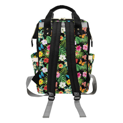 Hibiscus With Butterfly Print Design LKS305 Diaper Bag Backpack