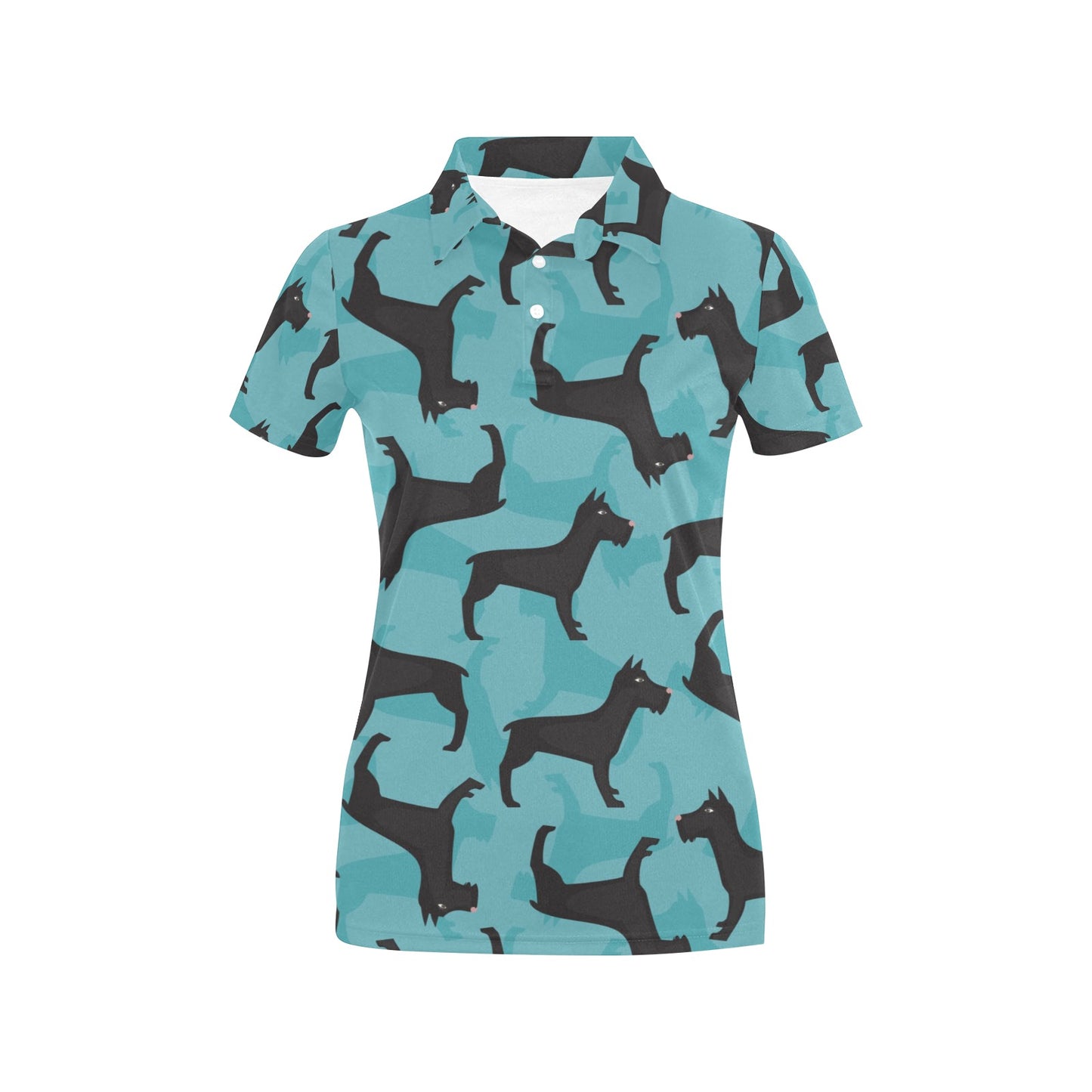 Schnauzers Pattern Print Design A01 Women's Polo Shirt