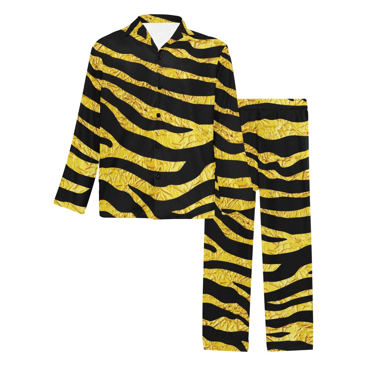 zebra Gold Men's Long Pajama Set