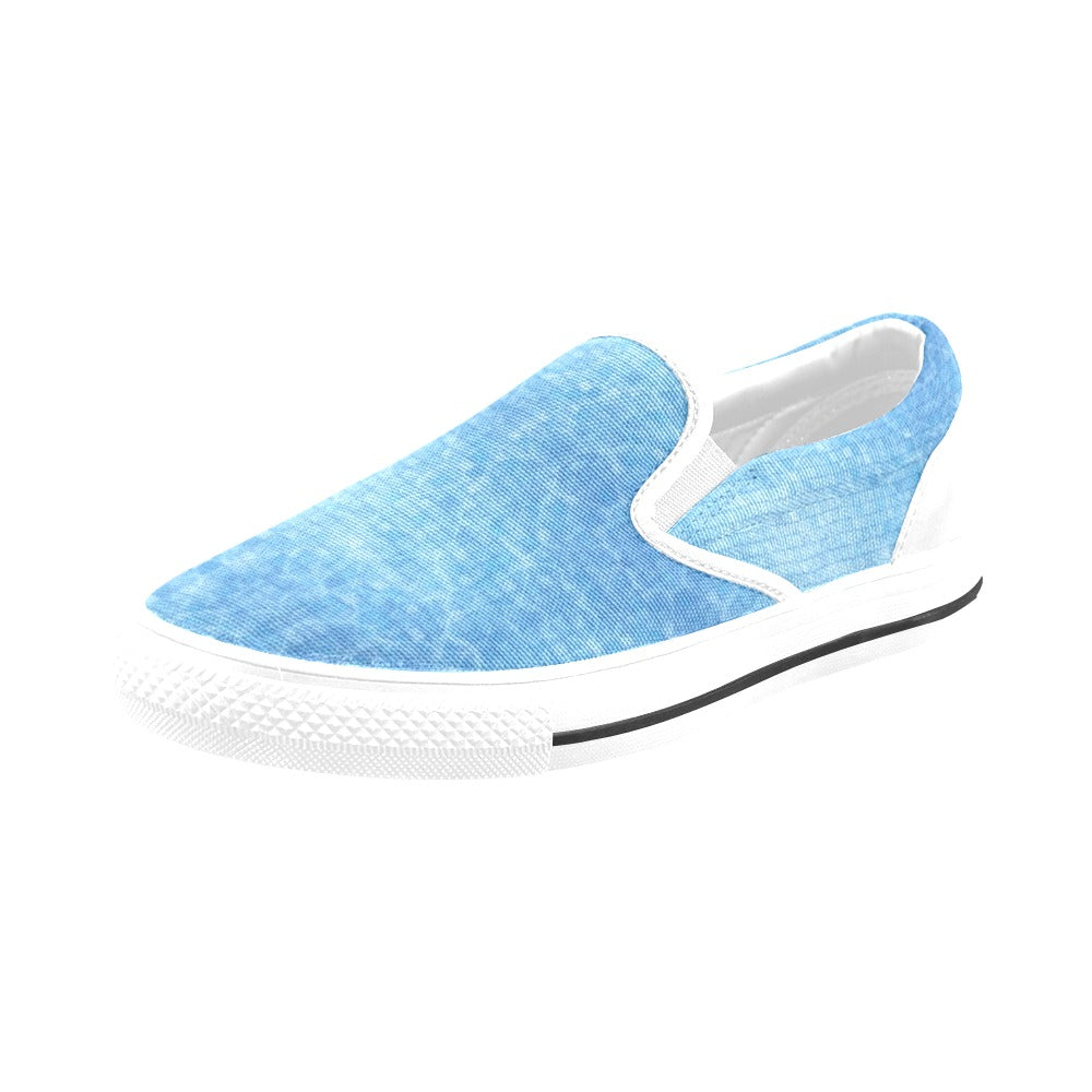 Swimming Pool Print Design LKS302 White Slip Ons Canvas Women's Shoes