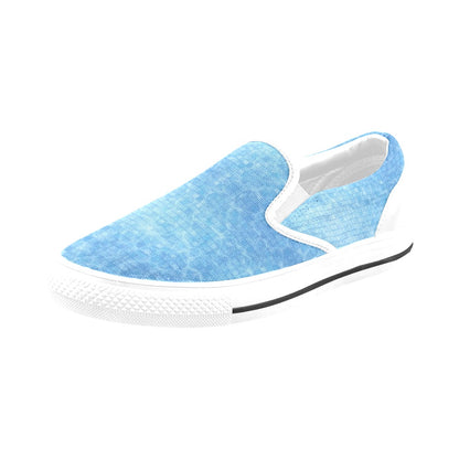 Swimming Pool Print Design LKS302 White Slip Ons Canvas Women's Shoes
