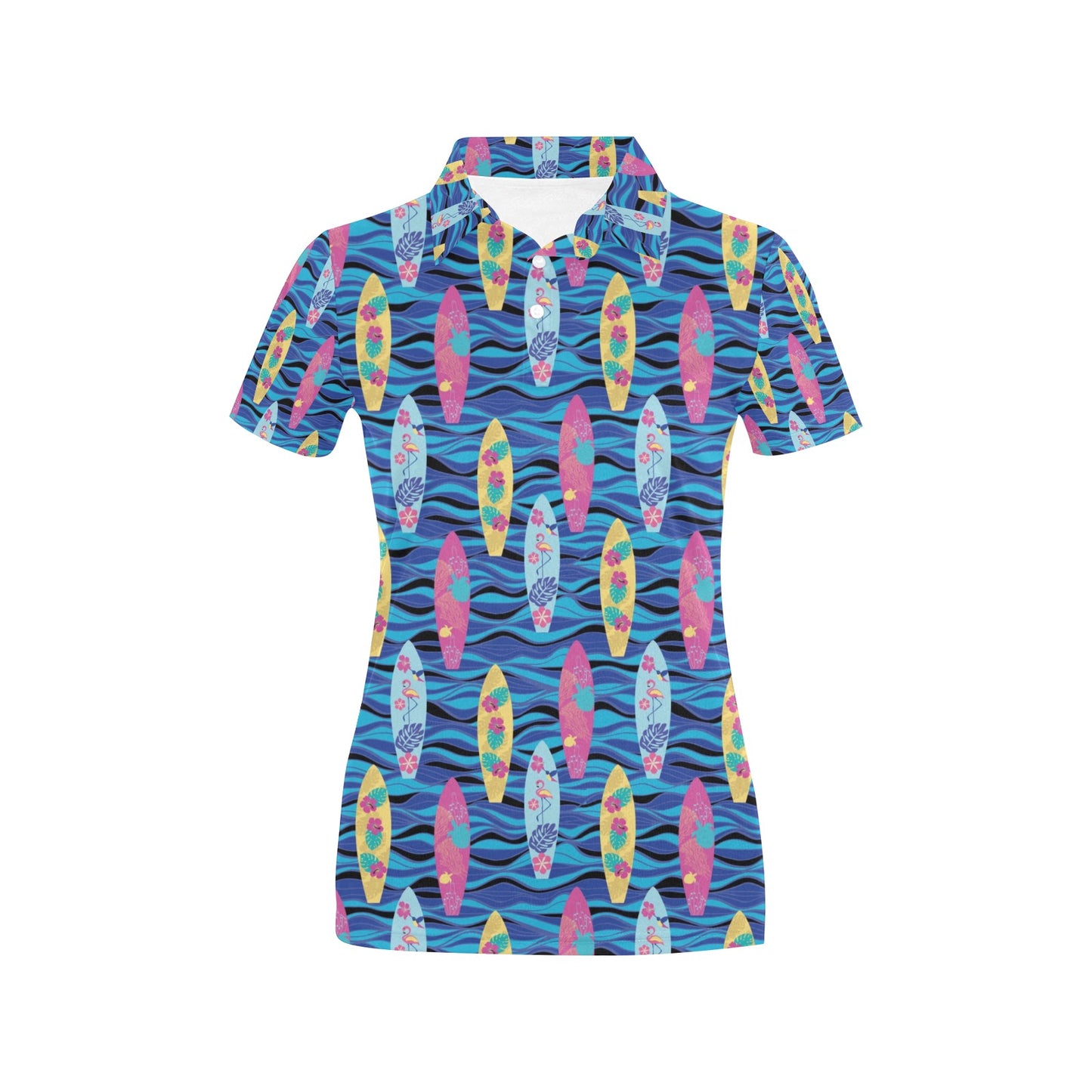 Surfboard Print Design LKS304 Women's Polo Shirt