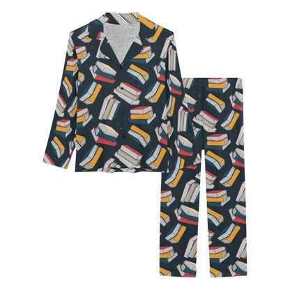 Book Pattern Print Design 07 Women's Long Pajama Set