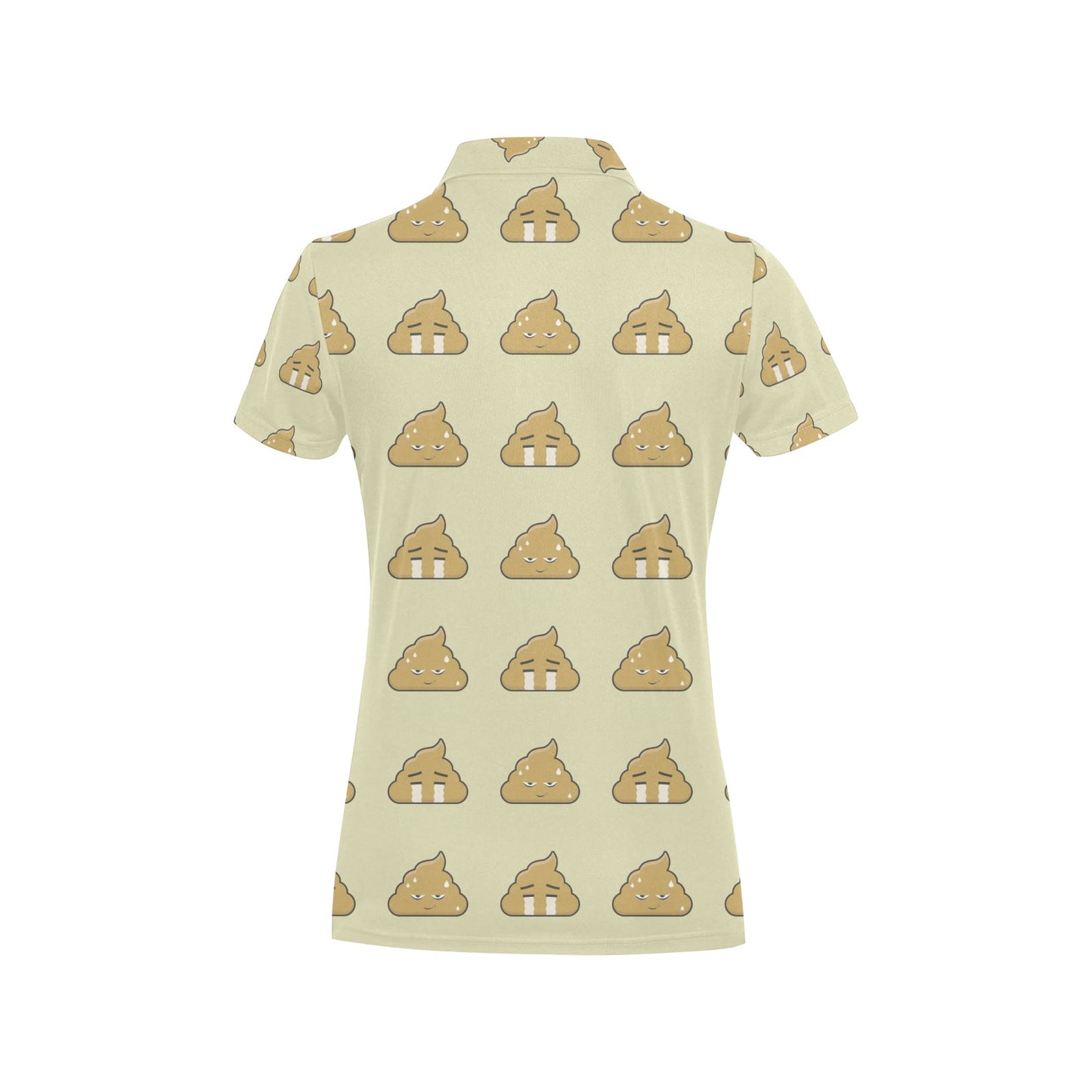 Poop Emoji Pattern Print Design A04 Women's Polo Shirt