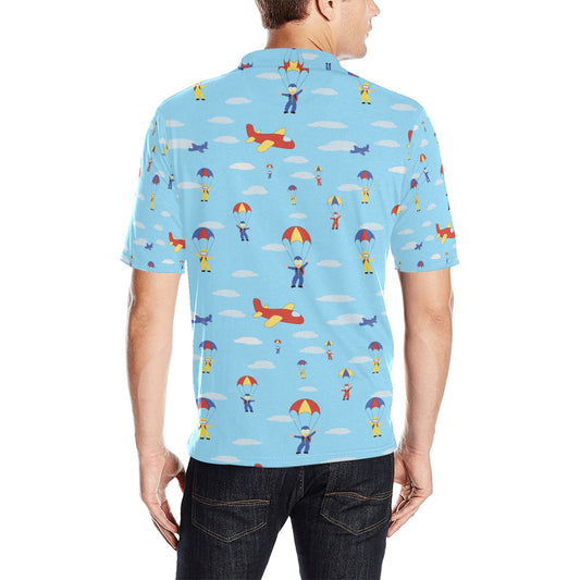 Skydiver Print Design LKS304 Men Polo Shirt