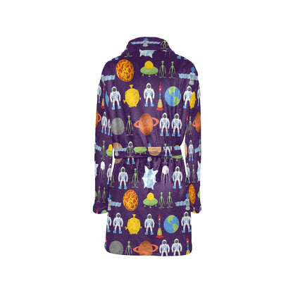 Alien Astronaut Planet Women's Fleece Robe