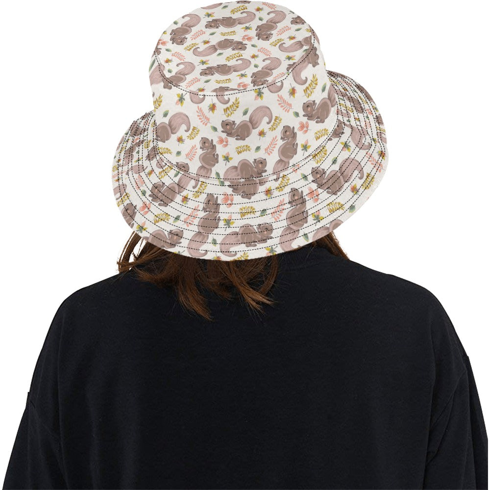 Squirrel Print Design LKS307 Unisex Bucket Hat