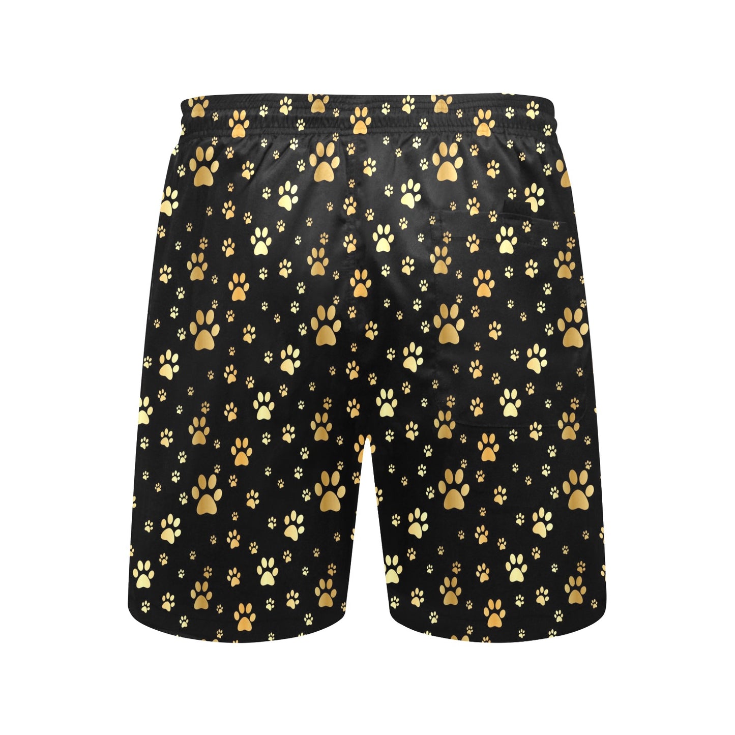 Paw Gold Print Men's Swim Trunks Beach Shorts