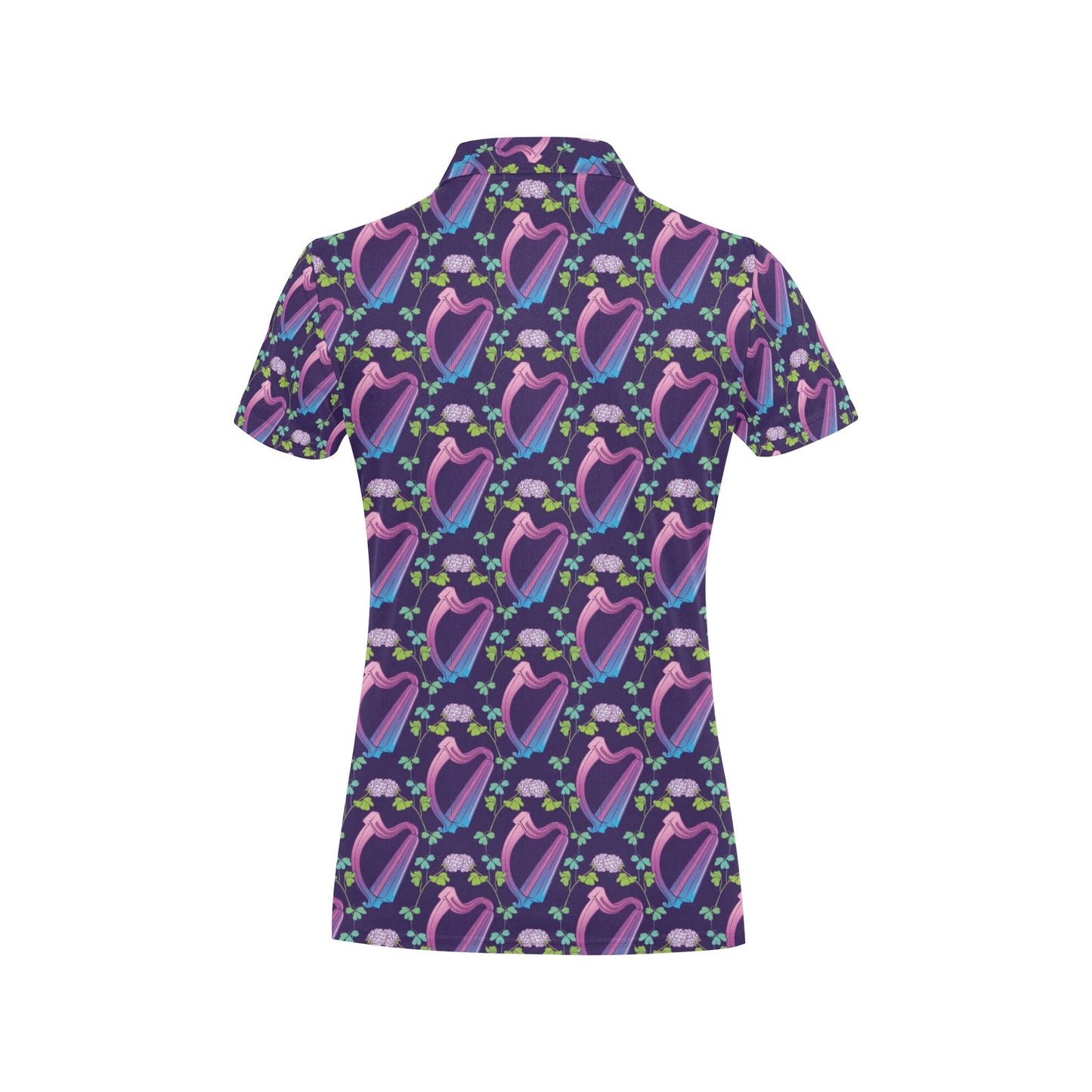Harp Print Design LKS403 Women's Polo Shirt